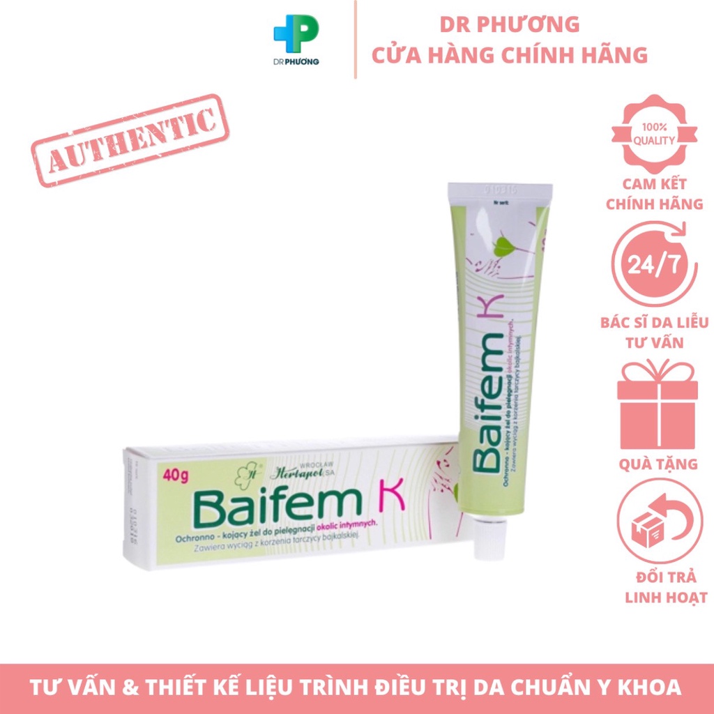 Baifem K Gel Hoàng cầm Bảo Vệ Dịu Nhẹ 15g