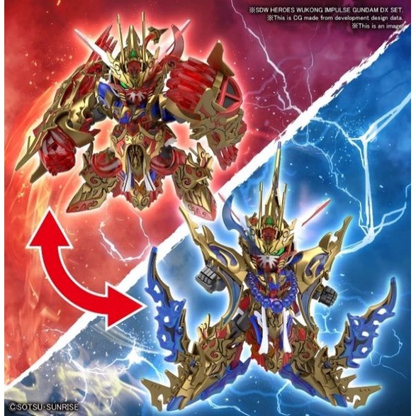 Mô hình lắp ráp SD W WUKONG IMPULSE GUNDAM DX SET - SERGEANT VERDE BUSTER GUNDAM DX SET Bandai