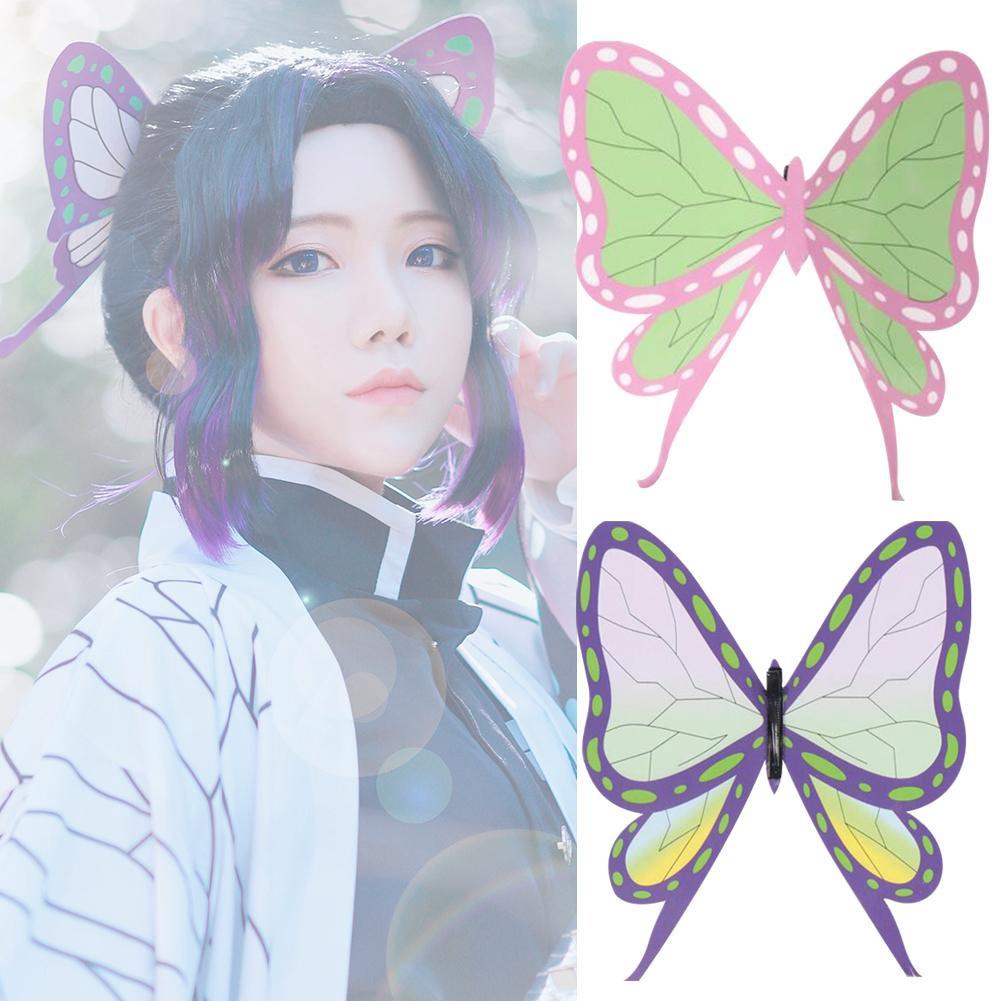 Kẹp tóc hình bướm hóa trang nhân vật Kimetsu no Yaiba Kochou Shinobu O5M2 độc đáo