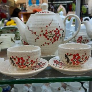 Bộ ấm chén men sáo vẽ tay Bát Tràng 0