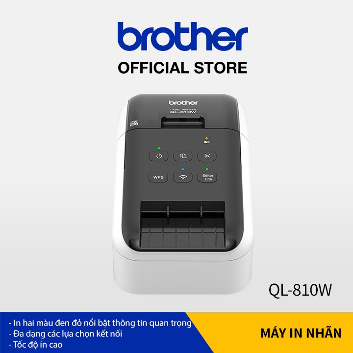 [Nhập ELBRO05 giảm 5% đơn 2TR] Máy in nhãn Brother QL-810W (Wifi)