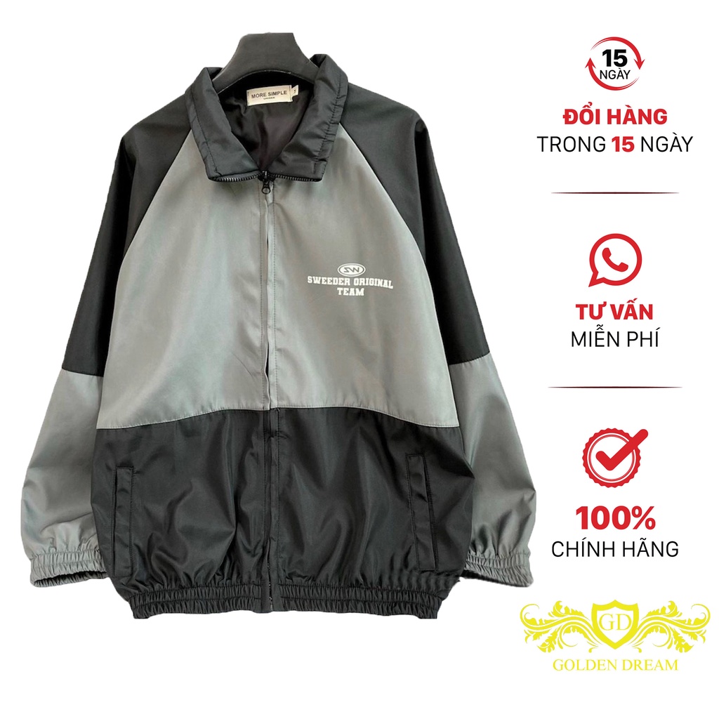 Áó Khoác Dù Cổ Bẻ Phối 2 Màu Cực Cá Tính Phong Cách Trẻ From Rộng Siêu HOT GOLDEN DREAM 387