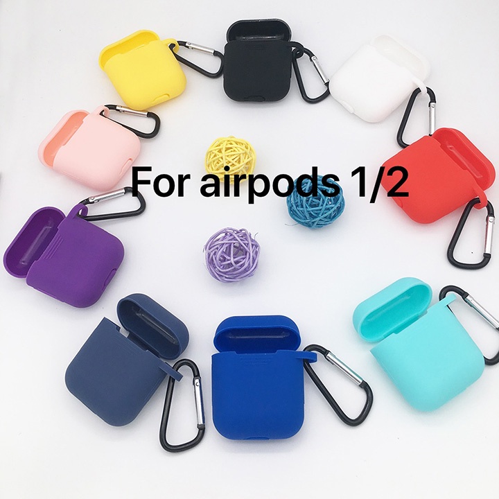 Vỏ silicon MÀU  bảo vệ  tai nghe  AirPods ,chống sốc, chống bụi  SIÊU SANG TRỌNG (kèm móc khóa ) educase86