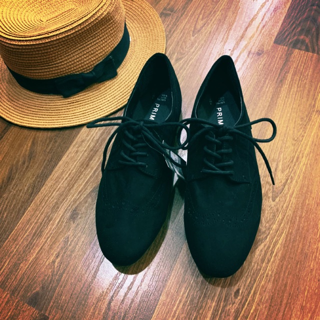 Giày oxford đen da lộn