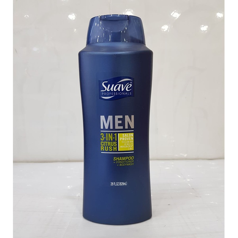 Dầu Gội Nam Suave Professionals Men 3 In 1 Của Mỹ 828ml