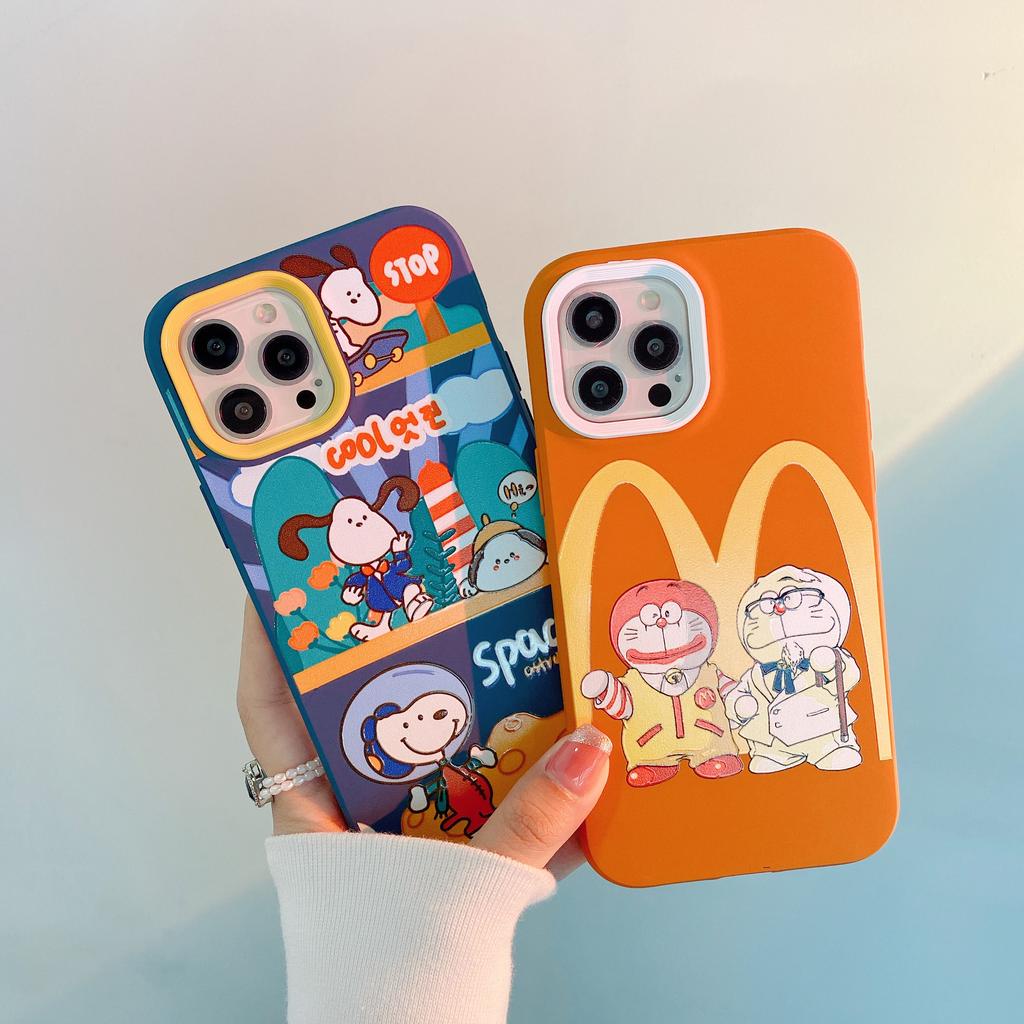 Ốp Điện Thoại Họa Tiết Snoopy Doraemon 3 Trong 1 Cho IPhone 13Promax 12 11 7Plus X Xs Max XR