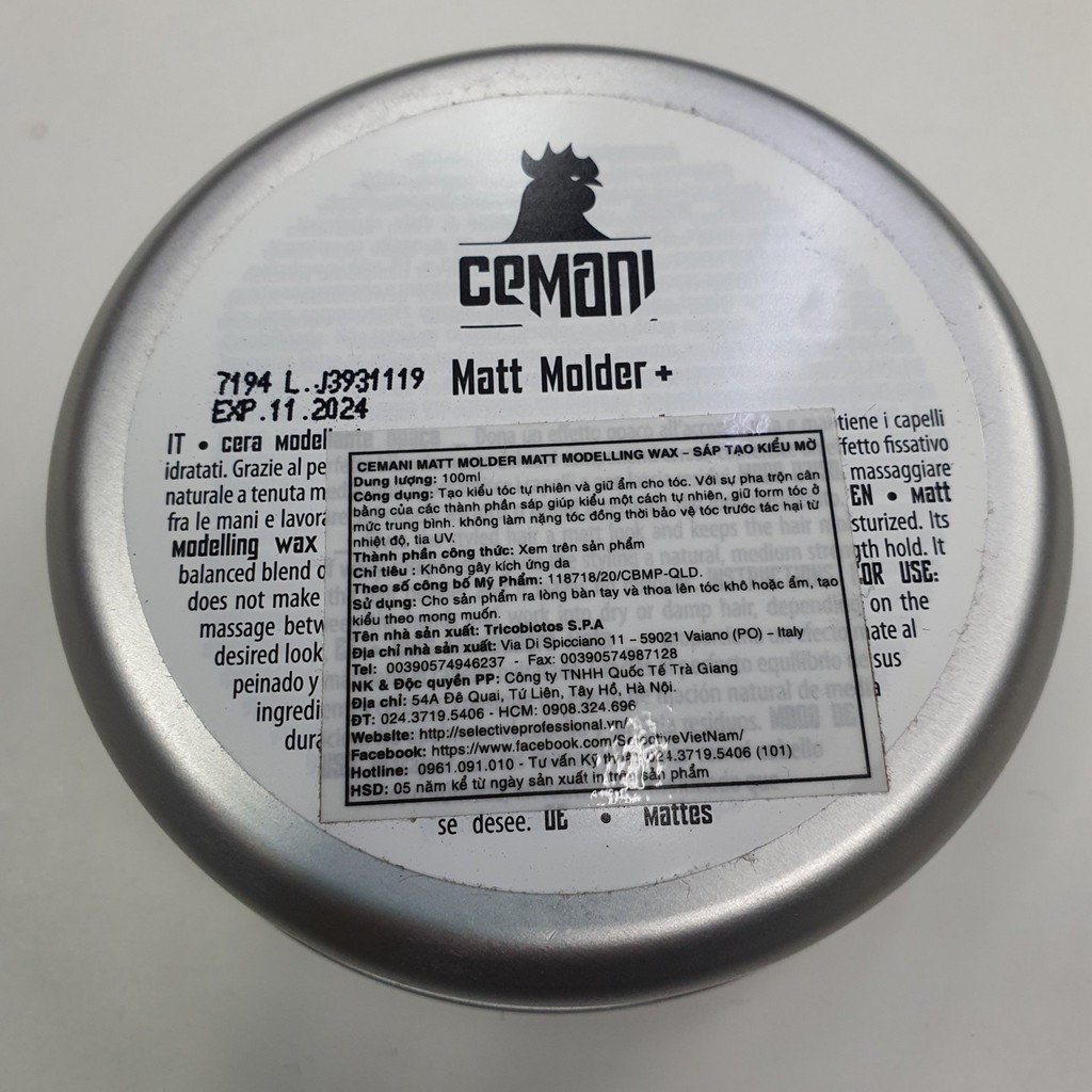 SÁP TẠO KIỂU MỜ CEMANI MATT MOLDER MATT MODELING 100ML