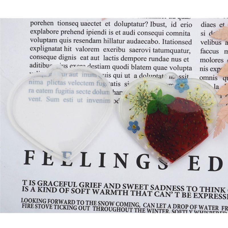 Bộ 3 khuôn silicon đúc nhựa resin làm đồ trang sức/đồ thủ công nghệ thuật hình trái tim/hình thoi