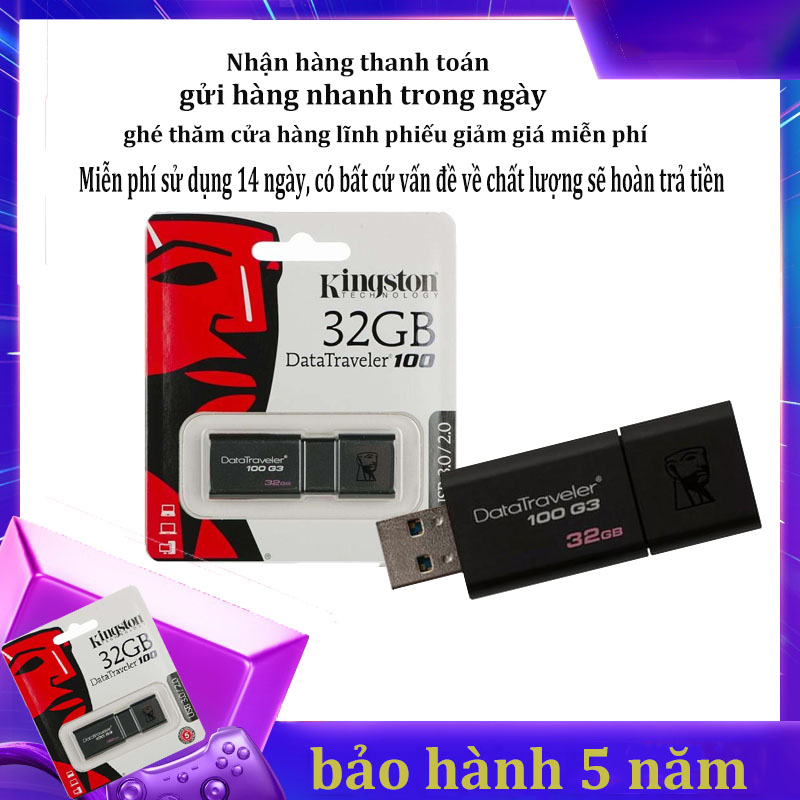 USB 3.0 Kingston DataTraveler 100 -32GB,-Bảo Hành 10 Năm-Hàng Chính Hãng