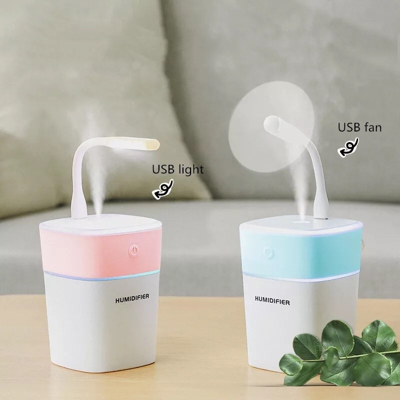 Máy Phun Sương Tạo Ẩm Mini 3in1 Đa Năng Sạc Usb Tiện Ích Cho Gia Đình