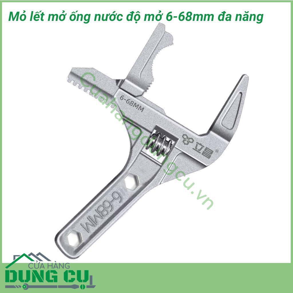 Mỏ lết ngắn vòm miệng lưỡi răng cưa độ mở lớn từ 6-68mm