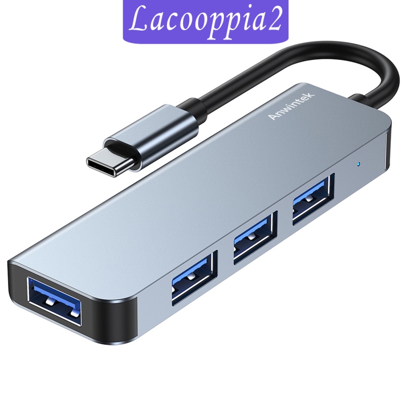 [LACOOPPIA2] USB C Hub 4 Port USB 3.0 USB 2.0 Adapter for Most of Type-C Devices Silver