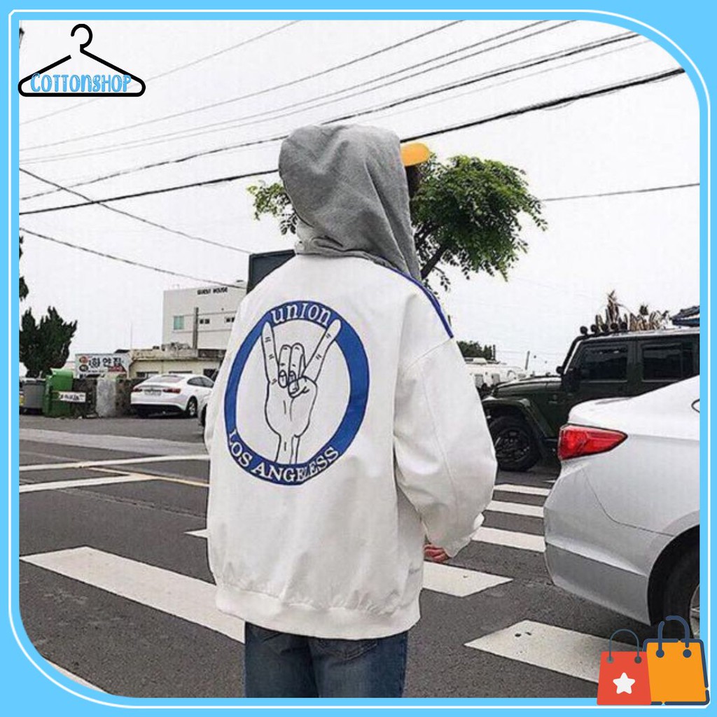 [Giá siêu rẻ] Áo khoác dù Union LA phối nón nỉ