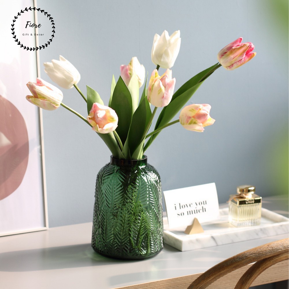 Hoa lụa - hoa tulip giả - 3 màu cực xinh để decor phòng khách, quà tặng tân gia
