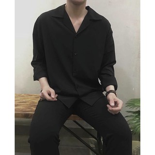 [ MUA 2 GIẢM 30% ]ÁO SƠ MI TRƠN TAY DÀI CỔ VEST FORM UNISEX