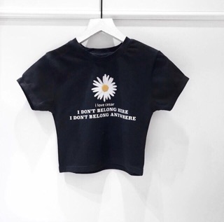 ÁO CROPTOP THÊU HOA CÚC (kèm ảnh thật)