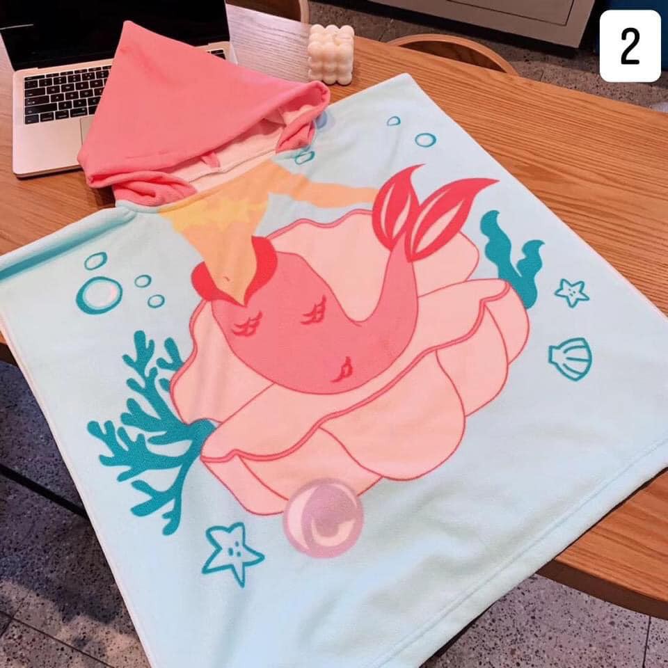 Áo choàng Tắm có mũ chùm đầu. Khăn tắm Đi Biển có mũ đa dạng mẫu lựa chọn