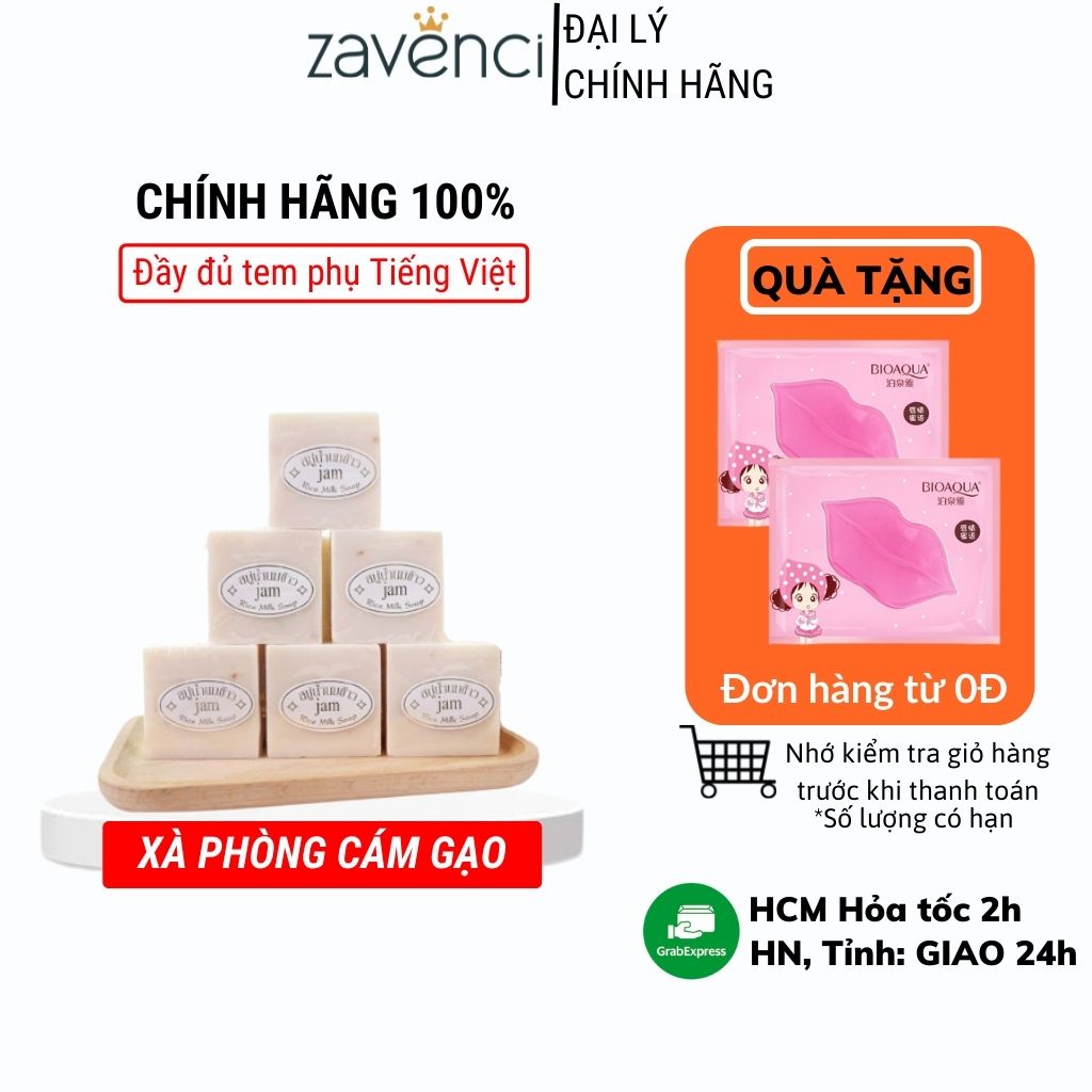 Xà phòng trắng da JAM cám gạo sữa tươi ngừa mụn Thái Lan lốc 12 miếng - ZAVENCI Official