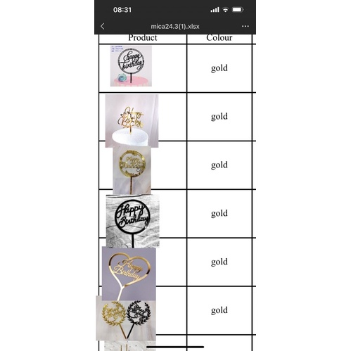 10 thẻ cắm mica trang trí bánh