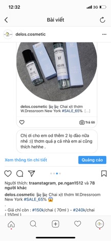 Chai XỊT THƠM W.dressroom