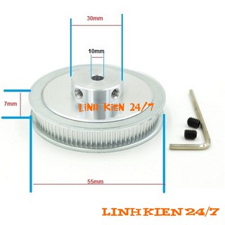 Puly Bánh Răng Nhôm 80 Răng-2GT-trục 10mm