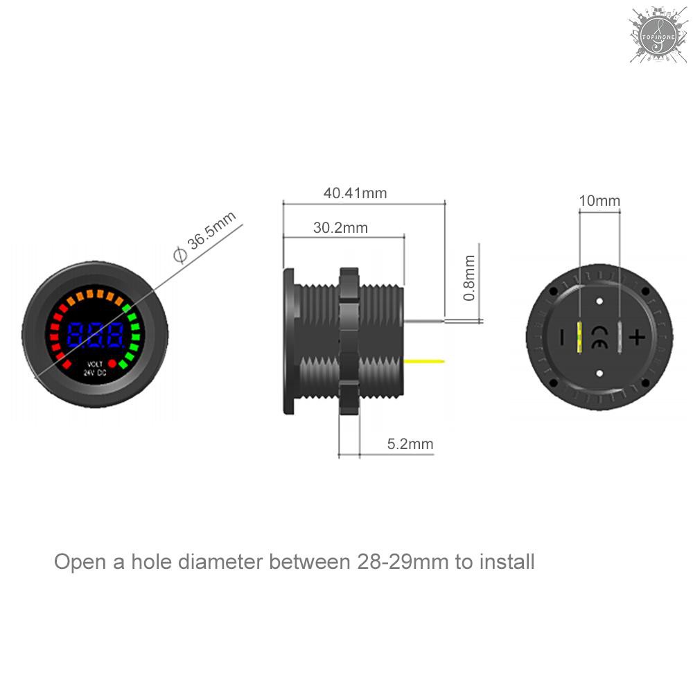 Vôn Kế Điện Tử To Dc 12v Cho Xe Hơi/Tàu Thuyền