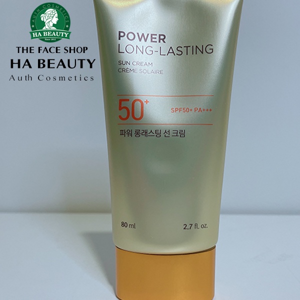 Kem chống nắng trang điểm dưỡng da chống nước lâu trôi The Face Shop Natural Sun Eco Power Long Lasting SPF50+PA+++ 80ml