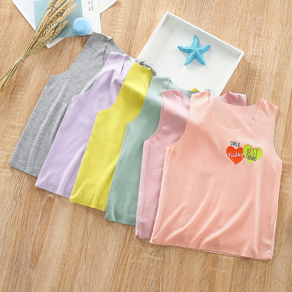 Áo ba lỗ cho bé trai và bé gái, áo sát nách trẻ em hàn quốc mùa hè siêu mỏng mát lạnh chất liêu cotton cao cấp 001