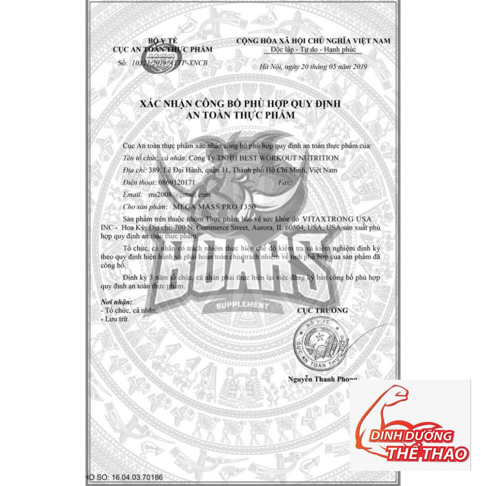 MEGA MASS 1350 - SỮA TĂNG CÂN CHẤT LƯỢNG (12 LBS)