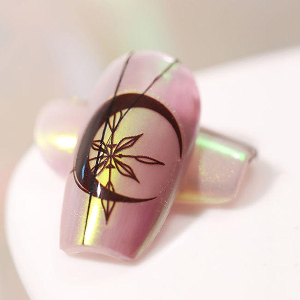 Miếng Dán Móng Tay Tự Dính Họa Tiết Hoa Hồng Trắng Đen 3D