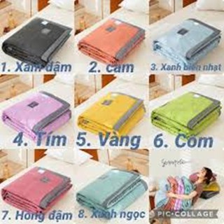 Chăn/ mền hè màu cotton đũi zaza home cao cấp - siêu mềm, mịn & mát lạnh : kích thước lớn