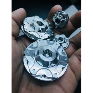 Ốc mâm lửa salaya wave sirius exciter trắng inox - DE119