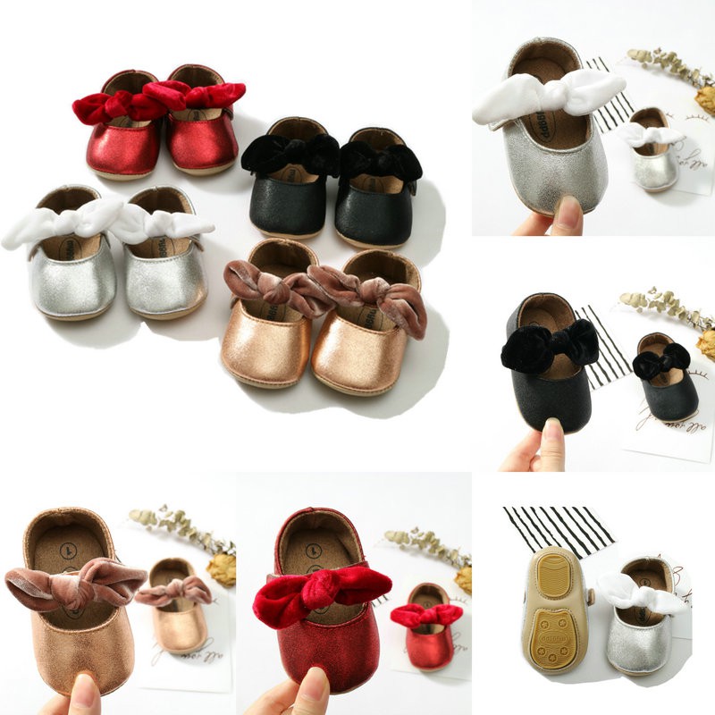 Giày Búp Bê Đính Nơ Thắt Nút Dễ Thương Cho Bé Gái