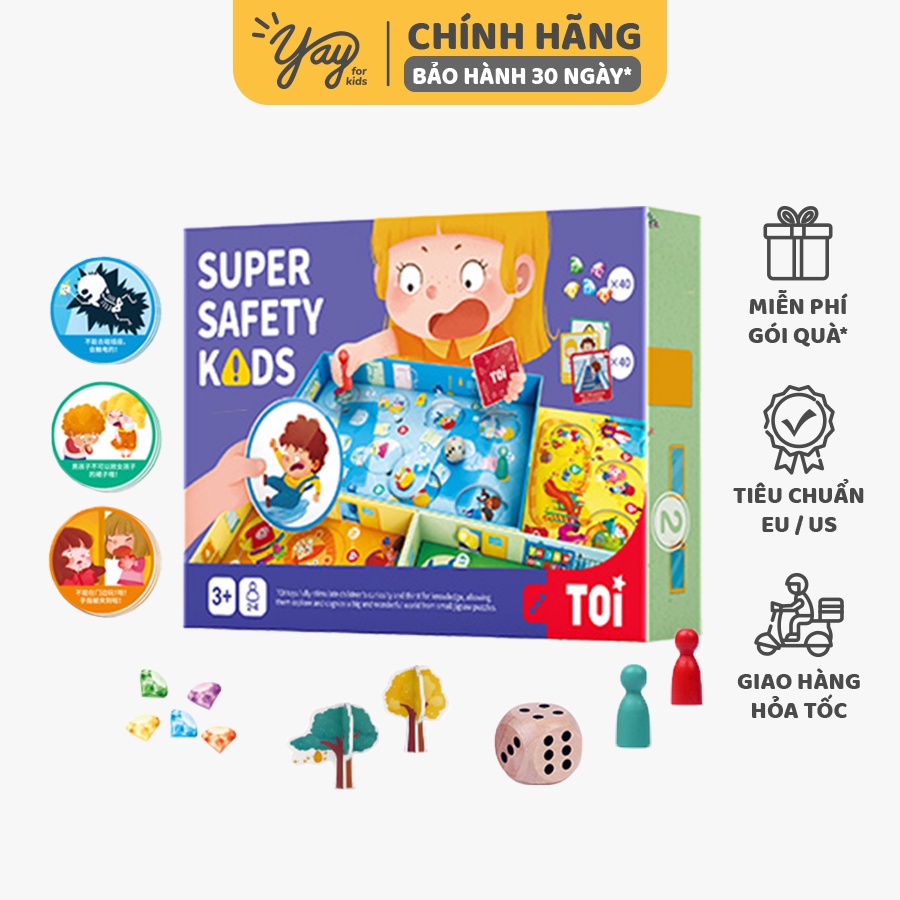 [HDSD, THẺ T.VIỆT] Bộ Boardgame An Toàn Là Trên Hết Bé 3+ Super Safety Kids - TOI