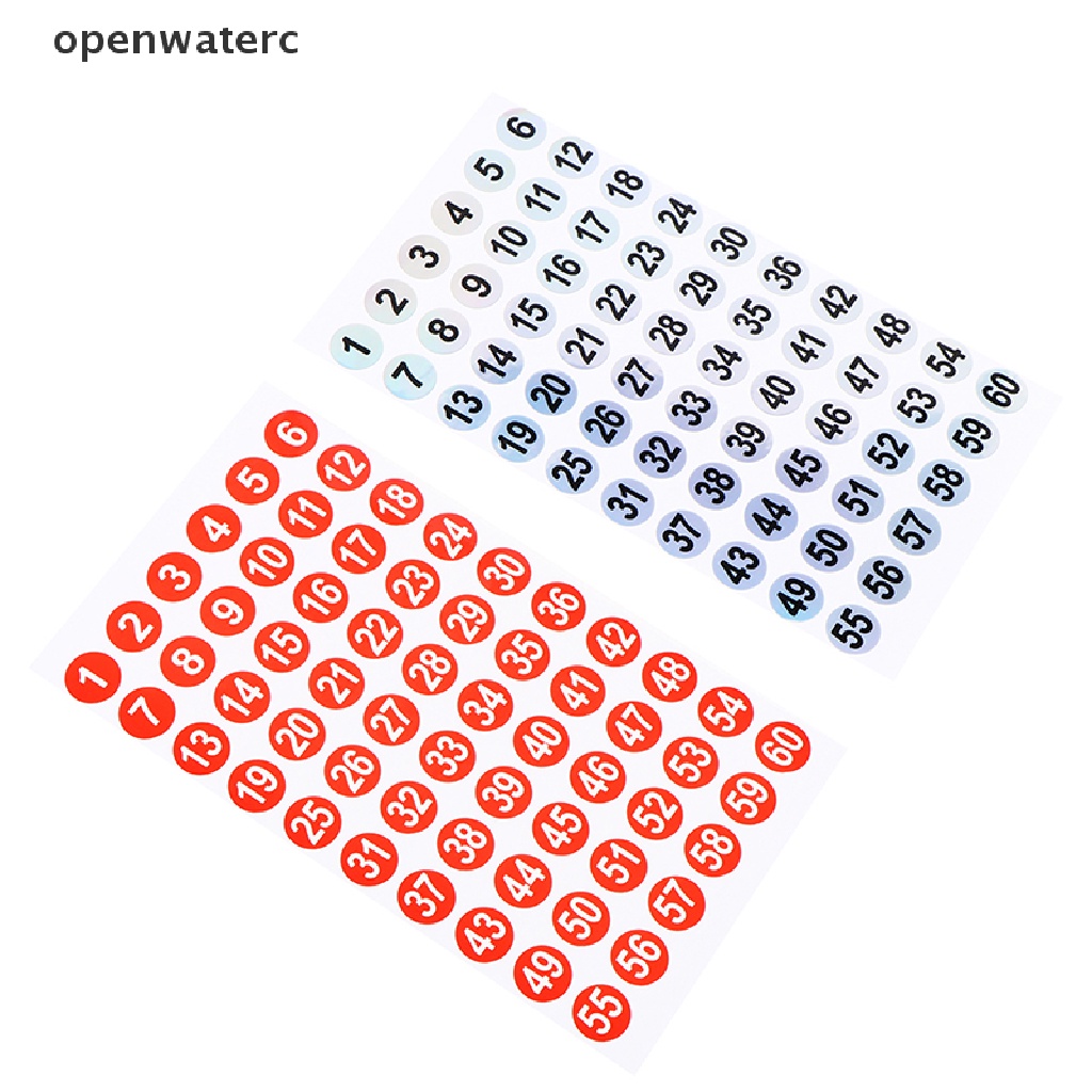 Bộ 3 Tấm Nhãn Dán Đánh Dấu Số 1-180 Màu Sắc Dành Cho Móng Tay