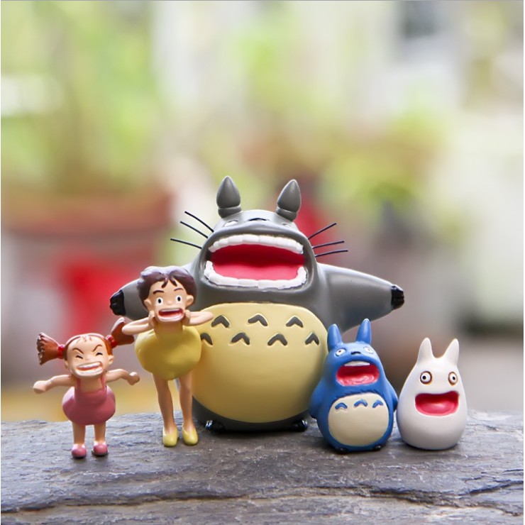 Mẫu Totoro và các bạn chơi đùa hét vang dùng trang trí tiểu cảnh, terrarium, DIY
