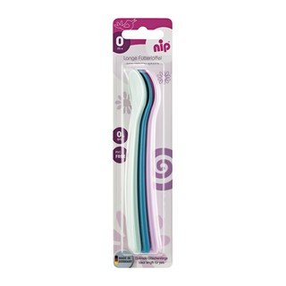 Set 3 thìa ăn dặm phíp cán dài Nip cho bé- Hàng nhập khẩu Đức
