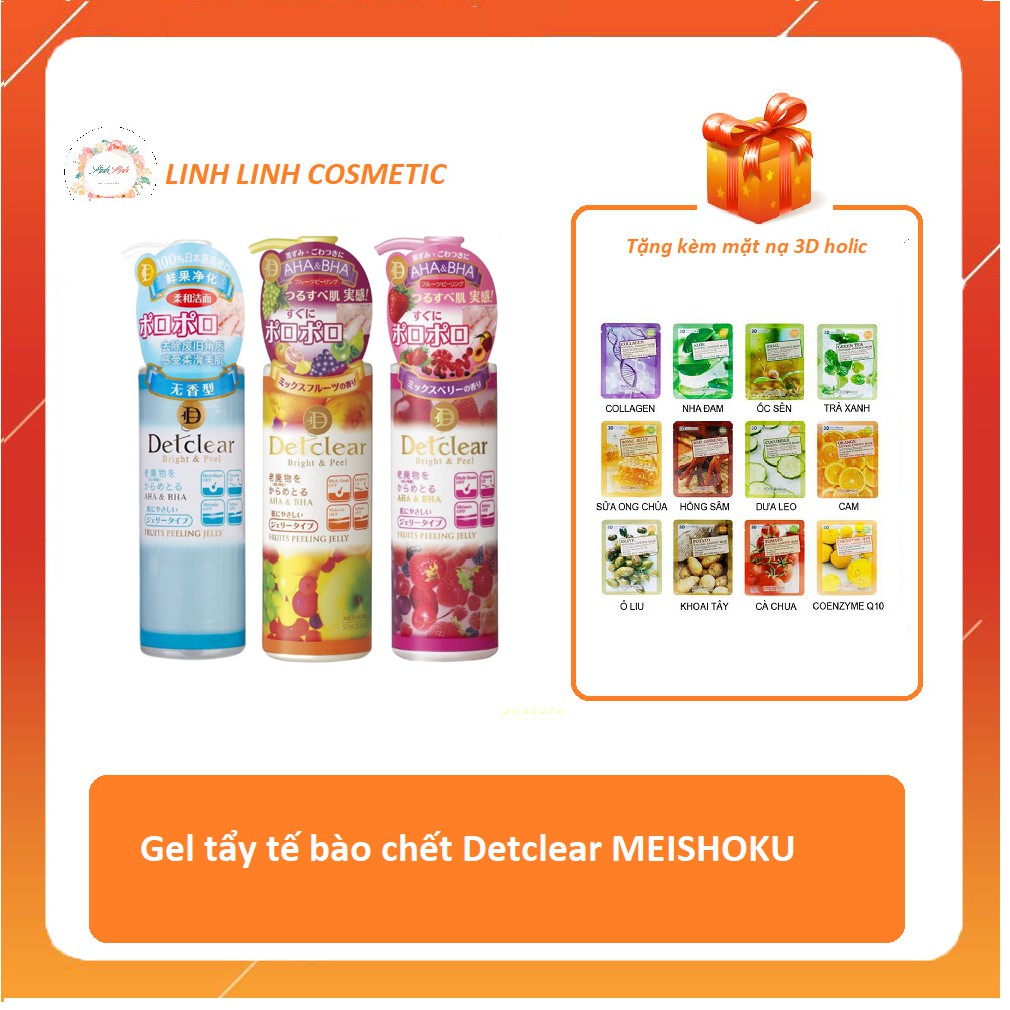 [Tặng mặt nạ] Gel tẩy da chết Meishoku Detclear Nhât Bản 180ml