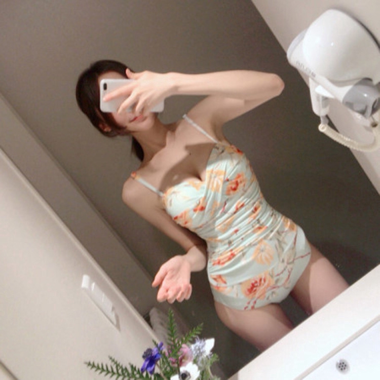 2019 mới áo tắm Hàn Quốc nữ một mảnh cảm giác nóng mùa xuân tắm phù hợp với áo tắm eo cao | BigBuy360 - bigbuy360.vn