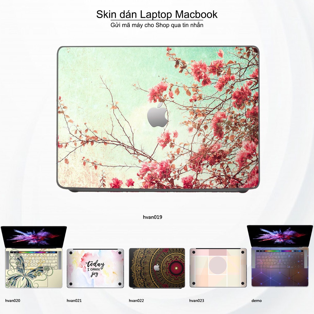 Skin dán Macbook mẫu Hoa văn (đã cắt sẵn, inbox mã máy cho shop)