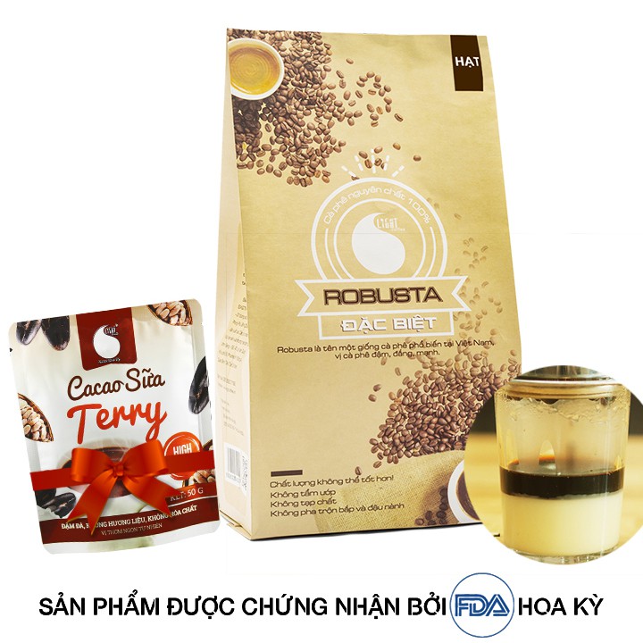 [Mã FMCGM25 - 10% đơn 150K] Cà Phê Light Coffee Gói 500g, Cà phê nguyên chất vị cà phê thật