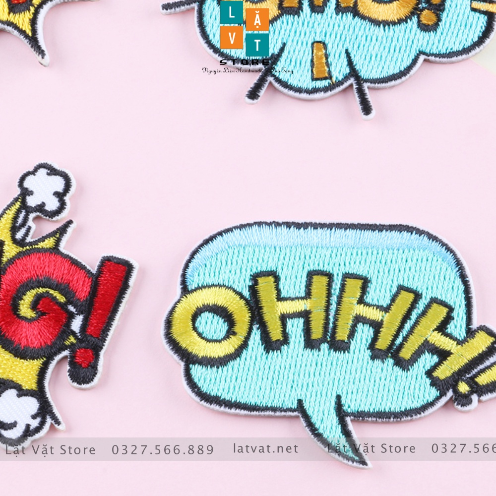 Patch ủi quần áo chữ phong cách  cá tính cực kì dễ thương, dán Vali, tủ lạnh,Sticker miếng dán, đậm chất street