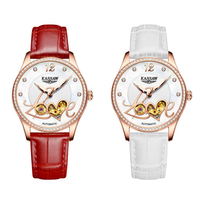 Đồng hồ nữ chính hãng KASSAW K992-2 Kính sapphire ,chống xước,Chống nước 50m ,BH 24 tháng,Máy cơ (Automatic) ,dây da xịn
