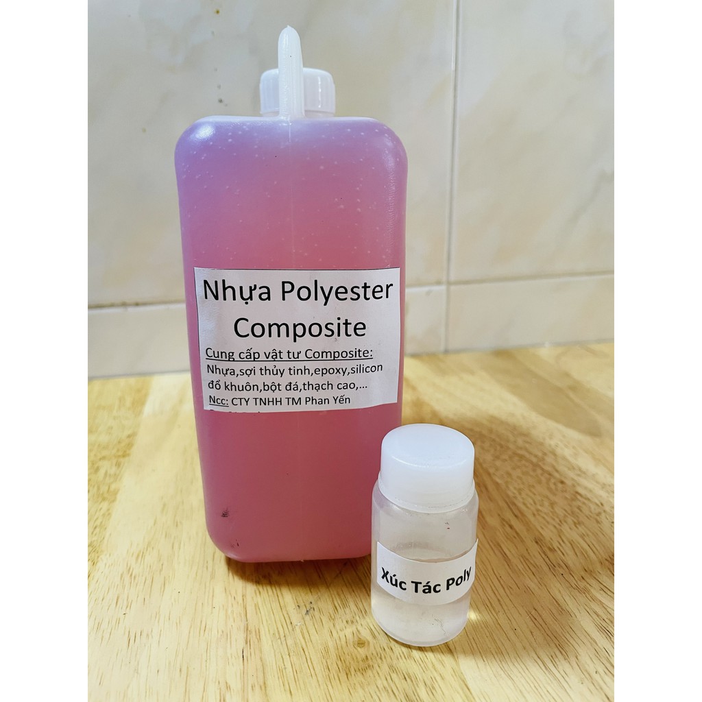 Nhựa Polyester Resin,,Keo Poly[1Kg][Vật liệu Composite]