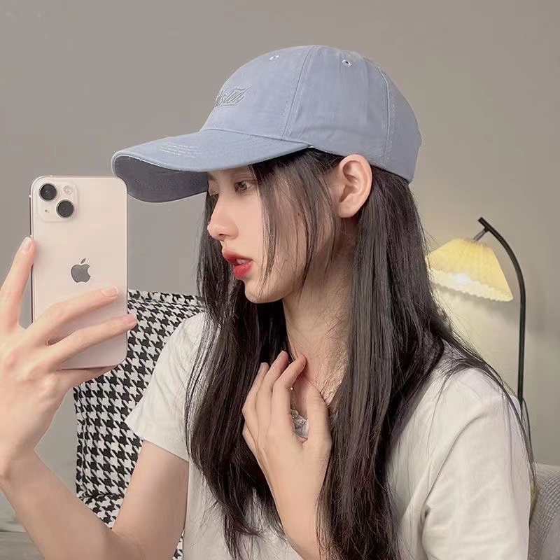 Mũ Lưỡi Trai Màu Trơn Thêu Chữ Thời Trang Hàn Quốc Cá Tính Dành Cho Nam Nữ