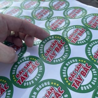in sticker giấy cán nilon kháng nước