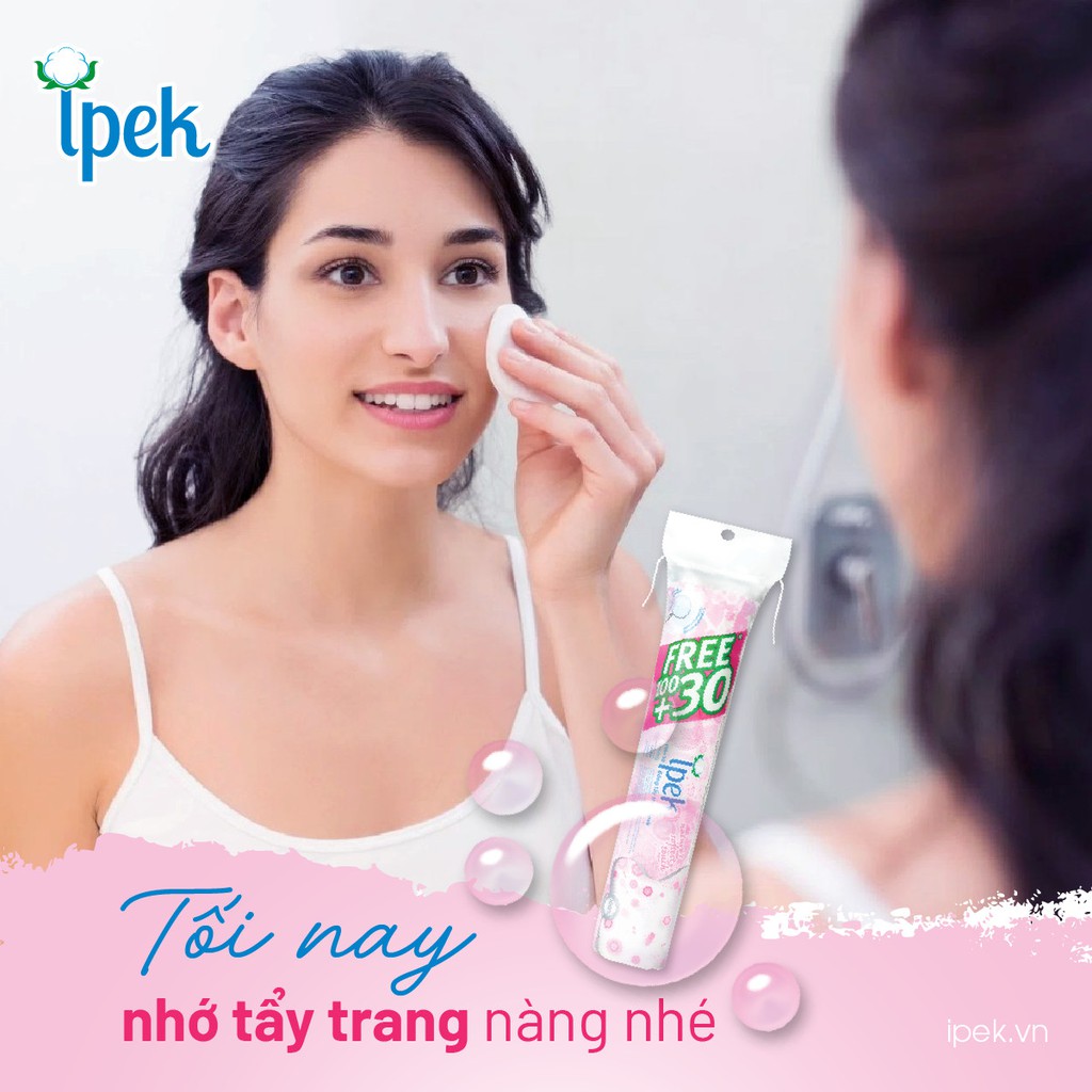 Bông Tẩy Trang Ipek Thổ Nhĩ Kì 130 miếng (100+30)