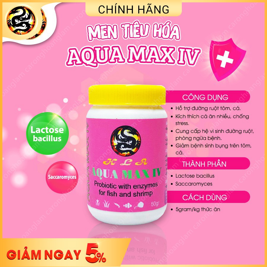 Men Tiêu Hóa Cho Cá Rông Aqua Max IV