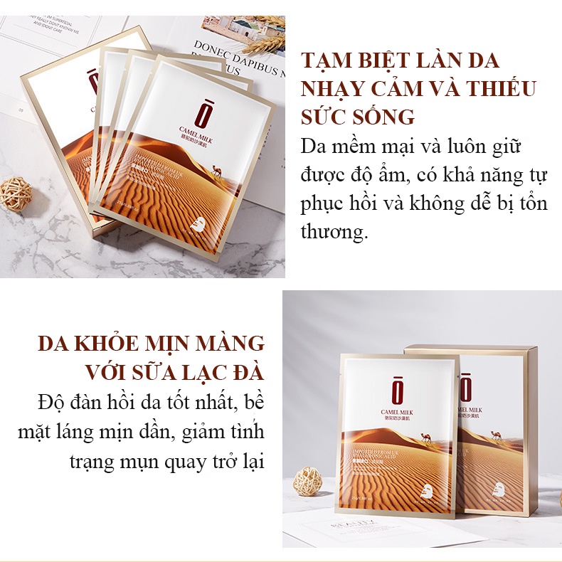 Mặt nạ Sữa lạc đà Hyaluronic Protein dưỡng ẩm sáng da giảm thâm Demyself, mặt nạ nội địa Trung cao cấp
