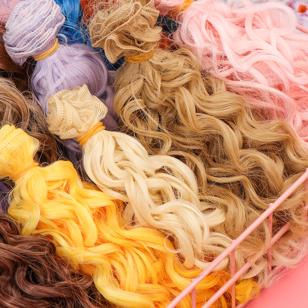 Tóc giả kích thước 15*100cm chống nhiệt độ cao cho búp bê 1/6 1/4 1/3